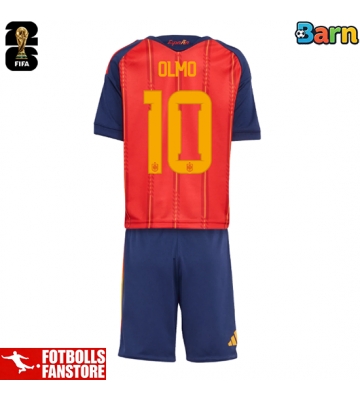 Spanien Dani Olmo #10 Hemmatröja Barn VM 2026 Kortärmad (+ Korta byxor)
